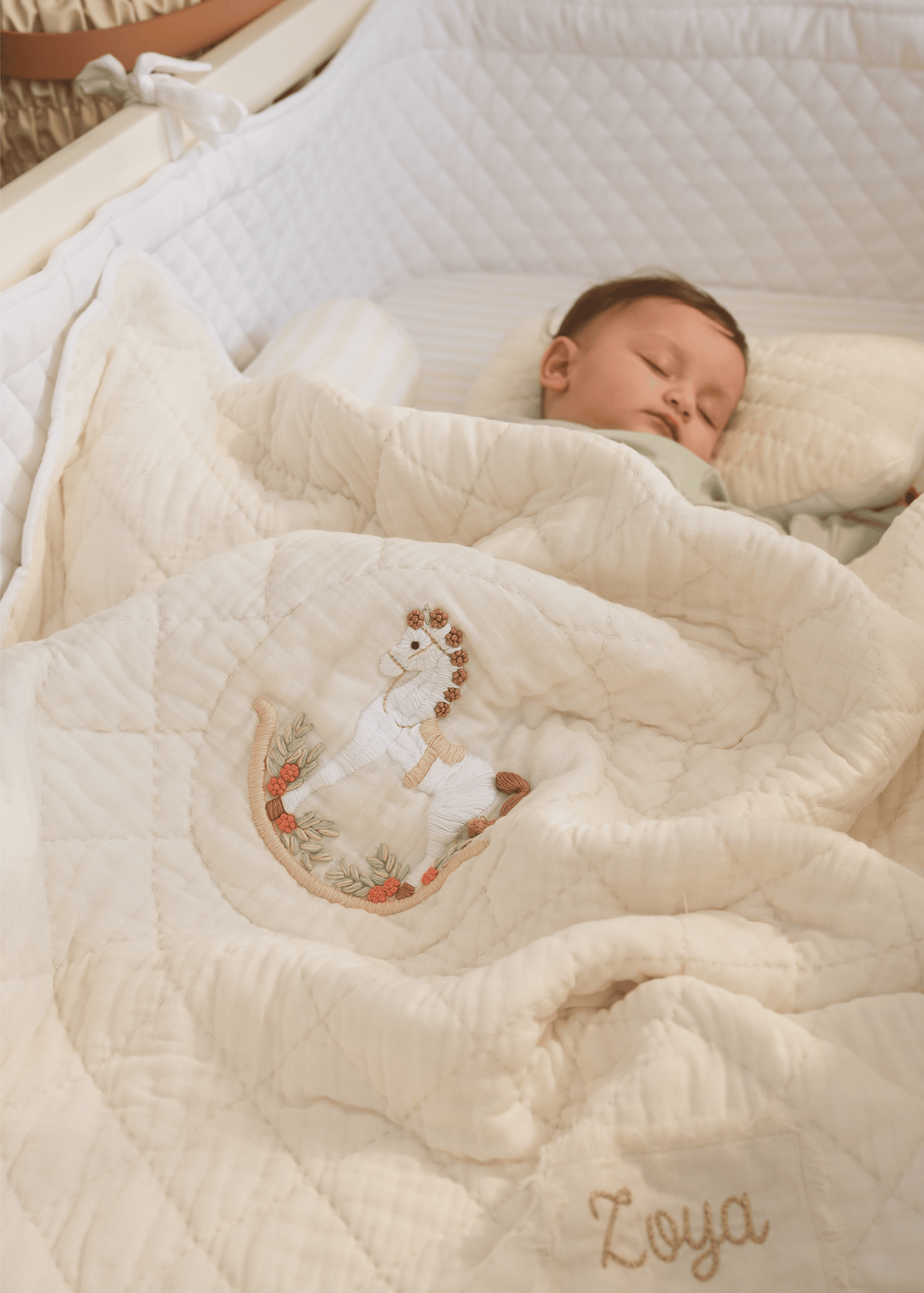 Rocking Horse Baby Blanket & Pillow Gift Set